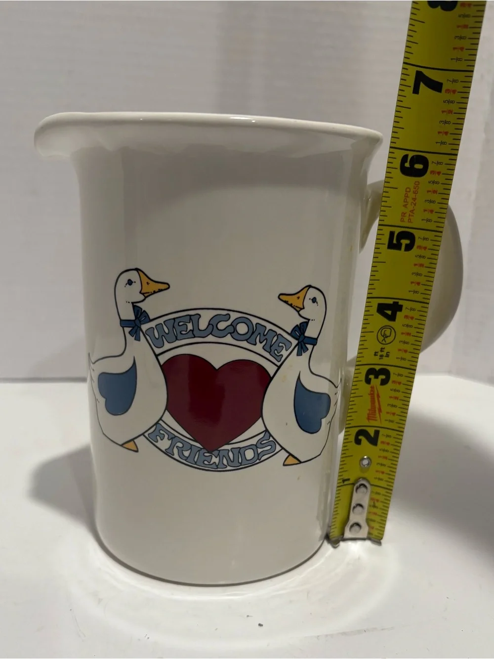 White Ceramic Duck Pitcher